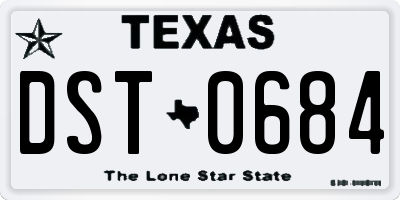 TX license plate DST0684