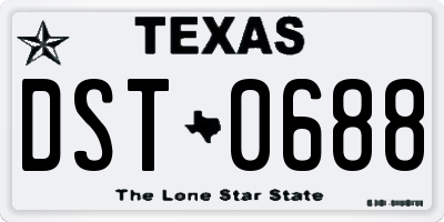 TX license plate DST0688