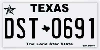 TX license plate DST0691