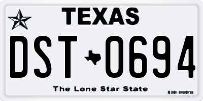 TX license plate DST0694