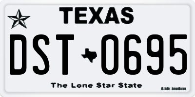 TX license plate DST0695