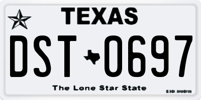 TX license plate DST0697