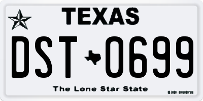 TX license plate DST0699