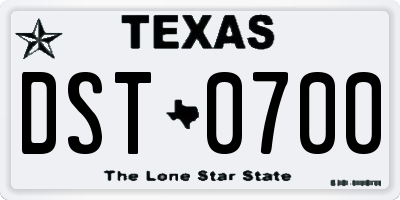 TX license plate DST0700