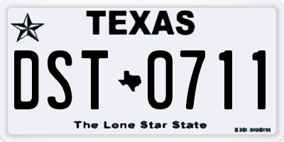 TX license plate DST0711