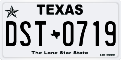 TX license plate DST0719