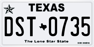 TX license plate DST0735