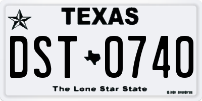 TX license plate DST0740