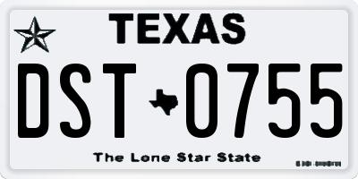 TX license plate DST0755