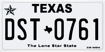 TX license plate DST0761