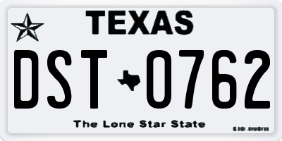TX license plate DST0762