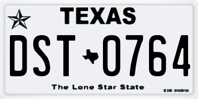 TX license plate DST0764