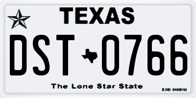 TX license plate DST0766