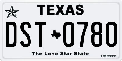 TX license plate DST0780