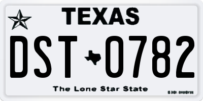 TX license plate DST0782