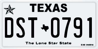 TX license plate DST0791