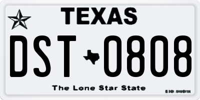 TX license plate DST0808