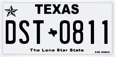 TX license plate DST0811