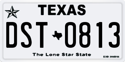 TX license plate DST0813