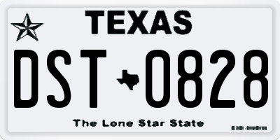 TX license plate DST0828