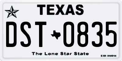TX license plate DST0835