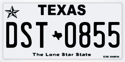 TX license plate DST0855