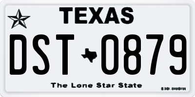 TX license plate DST0879
