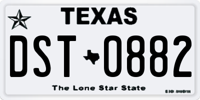 TX license plate DST0882