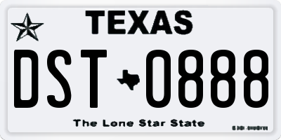 TX license plate DST0888