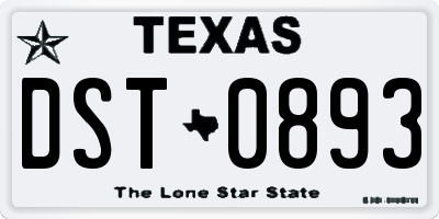 TX license plate DST0893