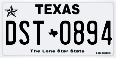 TX license plate DST0894