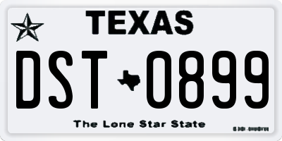 TX license plate DST0899