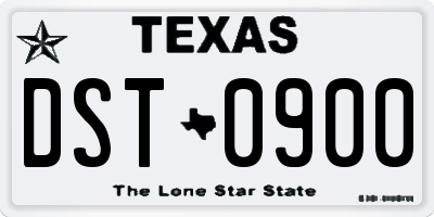 TX license plate DST0900