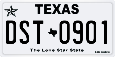 TX license plate DST0901