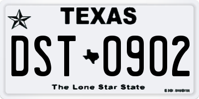 TX license plate DST0902
