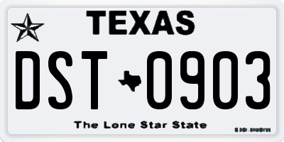 TX license plate DST0903