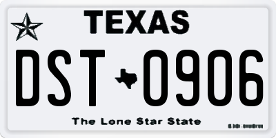 TX license plate DST0906