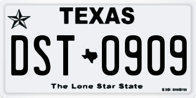TX license plate DST0909