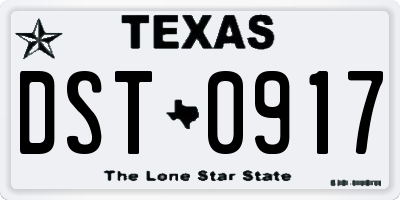TX license plate DST0917