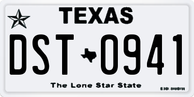 TX license plate DST0941