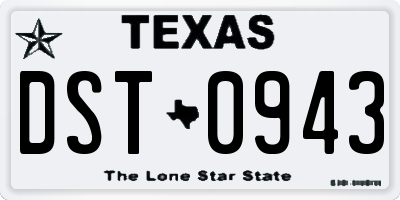 TX license plate DST0943