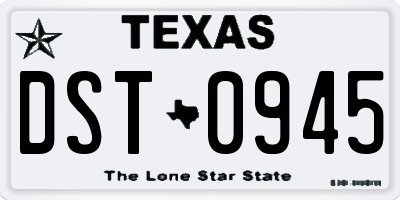 TX license plate DST0945