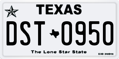 TX license plate DST0950