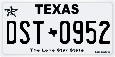 TX license plate DST0952