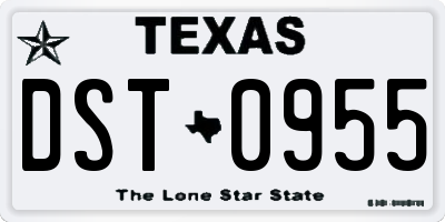 TX license plate DST0955