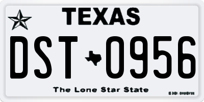 TX license plate DST0956