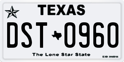 TX license plate DST0960