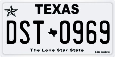 TX license plate DST0969