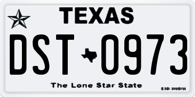 TX license plate DST0973