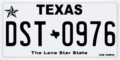 TX license plate DST0976